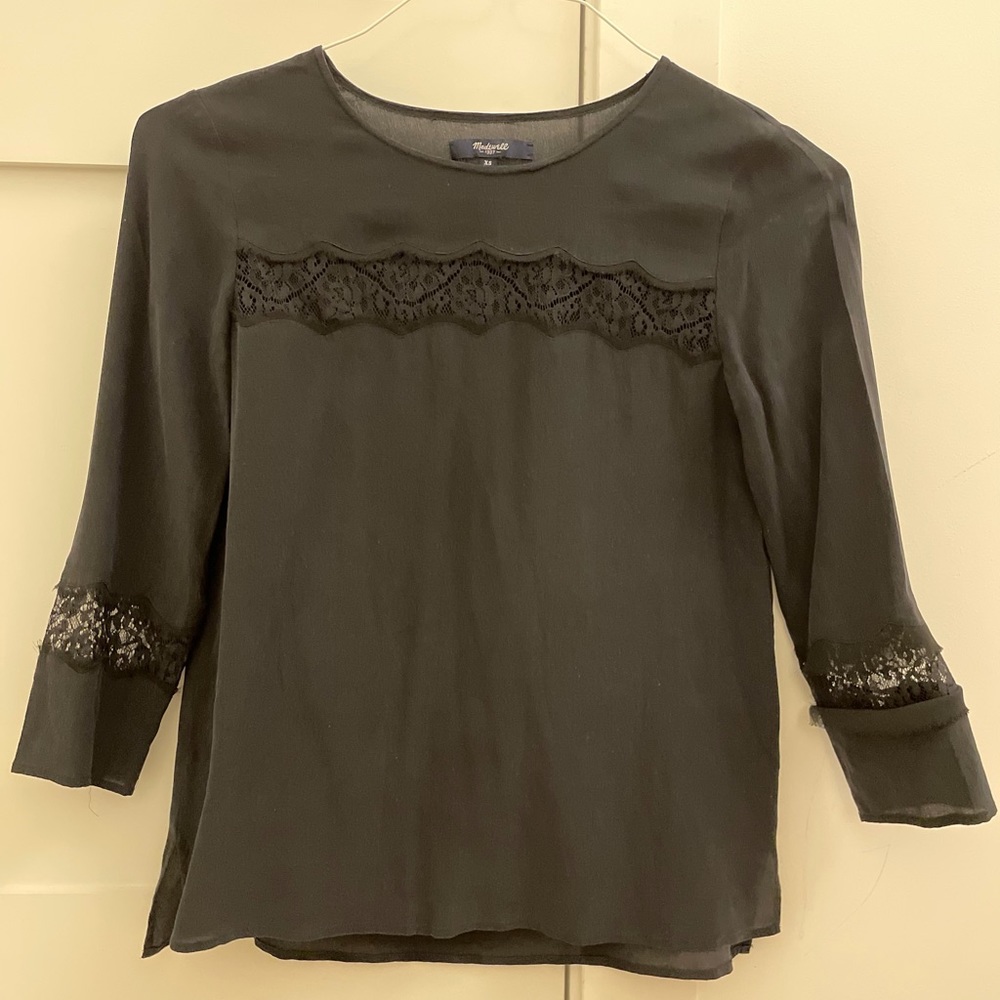 Madewell Silk and Lace Shirt